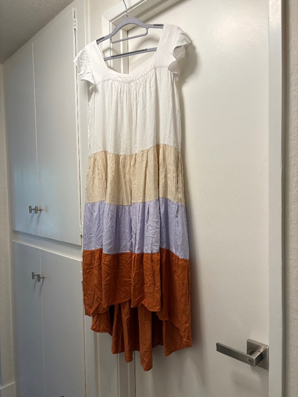 Egoiste colorful hi-lo striped dress - size medium